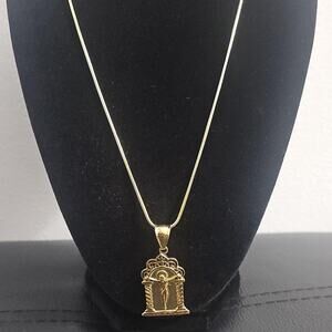 20in 14kGold Plated- 1.5mm rope chain w/14K Christian Crucifix Pendant
